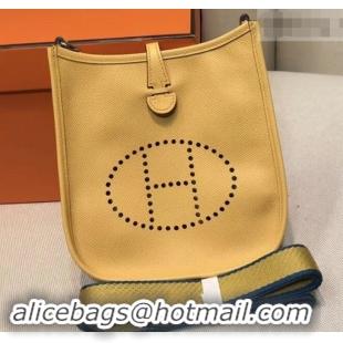 Imitation Hermes Evelyne Mini Bag In Original Epsom Leather 423030 Yellow