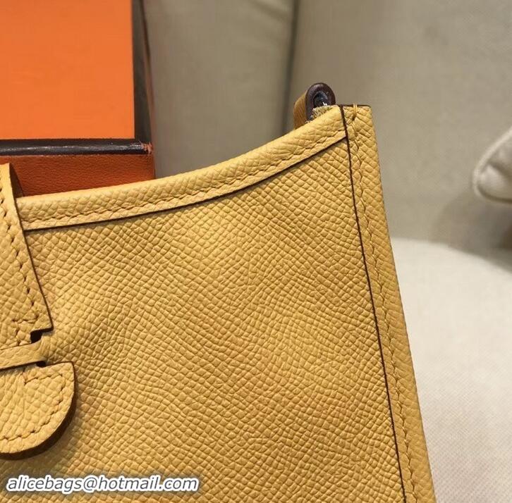 Imitation Hermes Evelyne Mini Bag In Original Epsom Leather 423030 Yellow