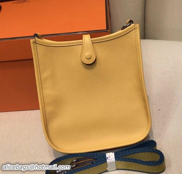 Imitation Hermes Evelyne Mini Bag In Original Epsom Leather 423030 Yellow