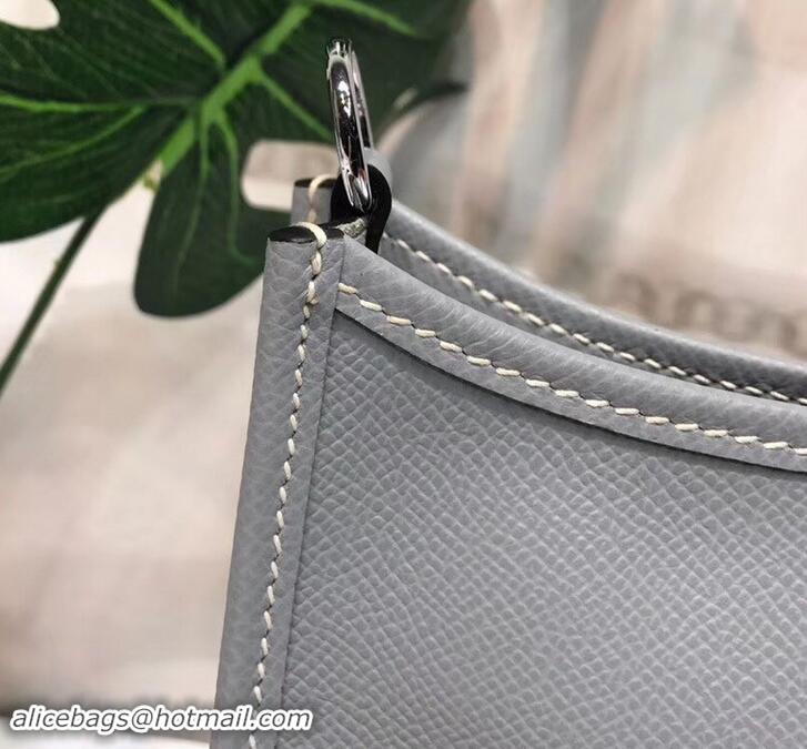 Top Quality Hermes Evelyne Mini Bag In Original Epsom Leather 423030 Gray