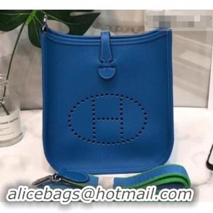 Best Luxury Hermes Evelyne Mini Bag In Original Epsom Leather 423030 Blue