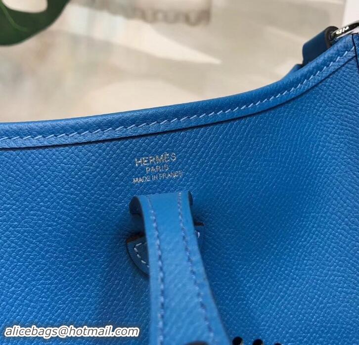 Best Luxury Hermes Evelyne Mini Bag In Original Epsom Leather 423030 Blue