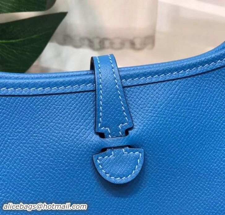 Best Luxury Hermes Evelyne Mini Bag In Original Epsom Leather 423030 Blue