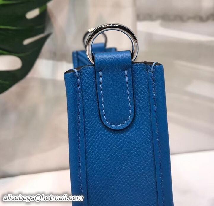 Best Luxury Hermes Evelyne Mini Bag In Original Epsom Leather 423030 Blue