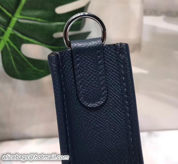 Good Quality Hermes Evelyne Mini Bag In Original Epsom Leather 423030 Dark Blue