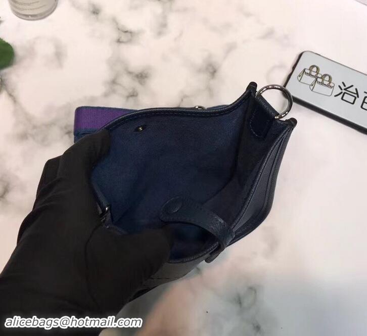 Good Quality Hermes Evelyne Mini Bag In Original Epsom Leather 423030 Dark Blue