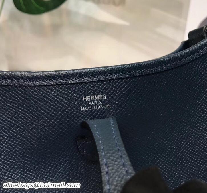 Good Quality Hermes Evelyne Mini Bag In Original Epsom Leather 423030 Dark Blue