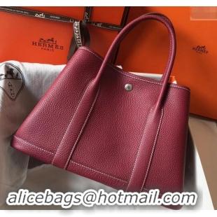 Top Quality Hermes Calfskin Garden Party 30cm Bag 425011 Bordeaux Red