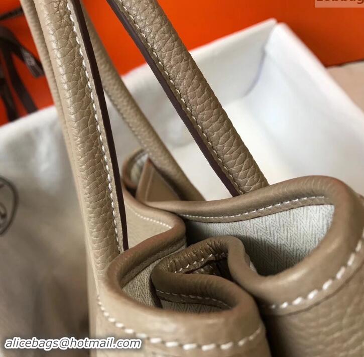 Good Quality Hermes Calfskin Garden Party 30cm Bag 425011 Light Gray