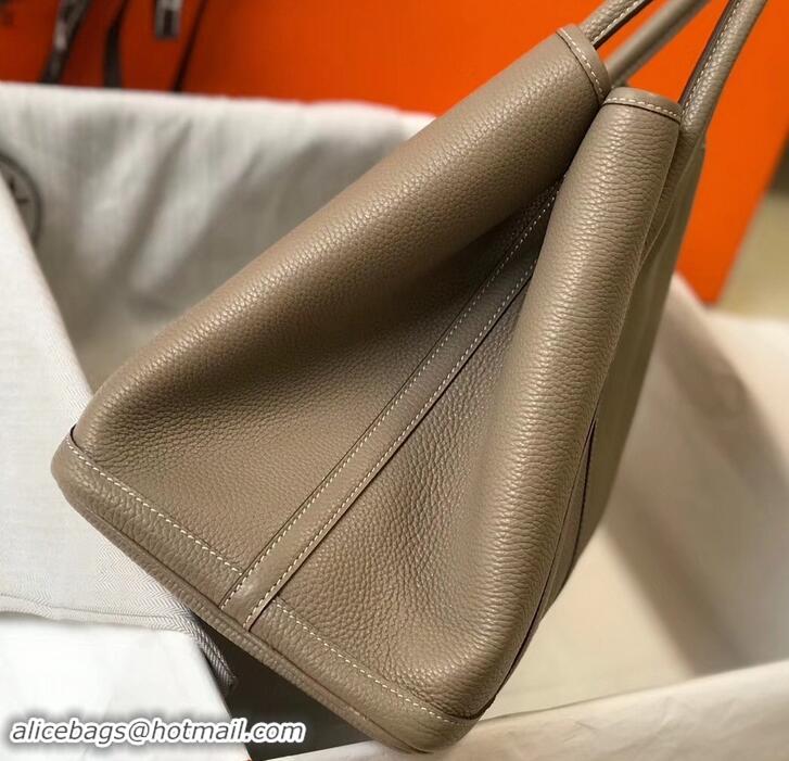 Good Quality Hermes Calfskin Garden Party 30cm Bag 425011 Light Gray