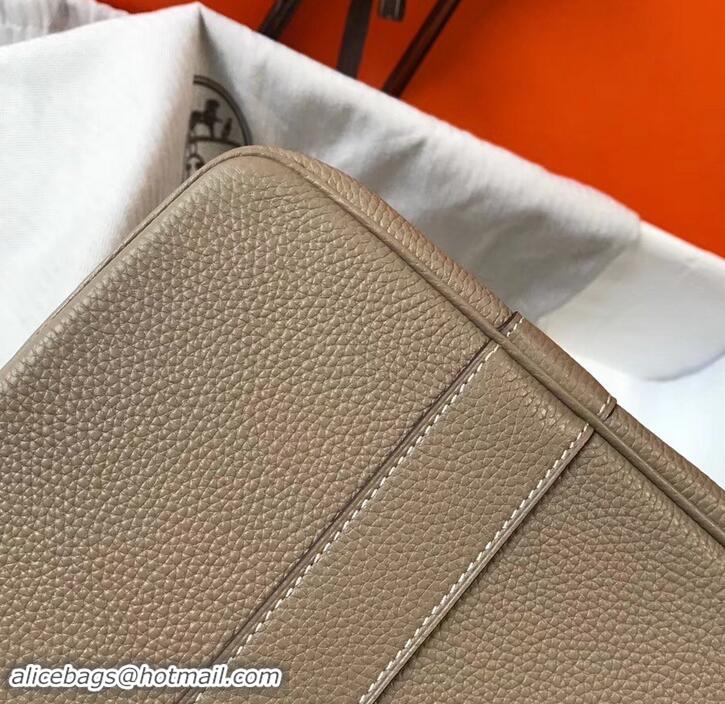 Good Quality Hermes Calfskin Garden Party 30cm Bag 425011 Light Gray