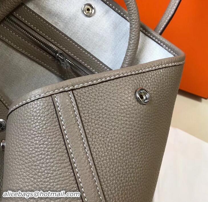 Good Quality Hermes Calfskin Garden Party 30cm Bag 425011 Light Gray