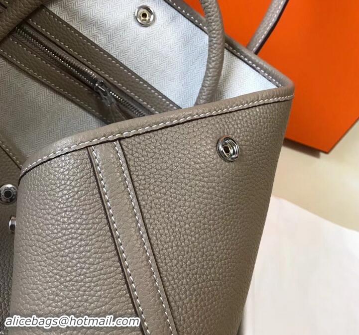 Good Quality Hermes Calfskin Garden Party 30cm Bag 425011 Light Gray