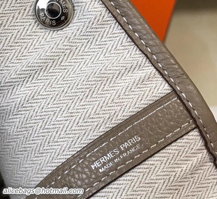 Good Quality Hermes Calfskin Garden Party 30cm Bag 425011 Light Gray