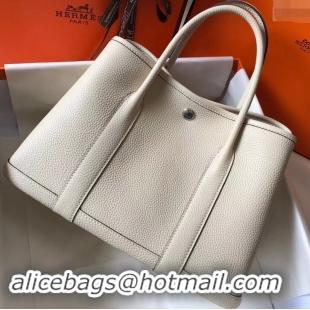  Top Design Hermes Calfskin Garden Party 30cm Bag 425011 Pearl Gray