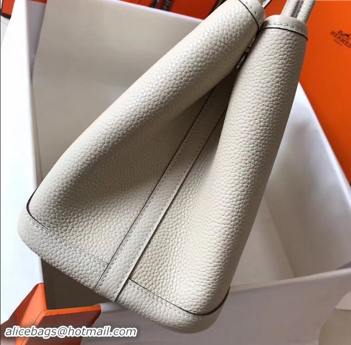  Top Design Hermes Calfskin Garden Party 30cm Bag 425011 Pearl Gray