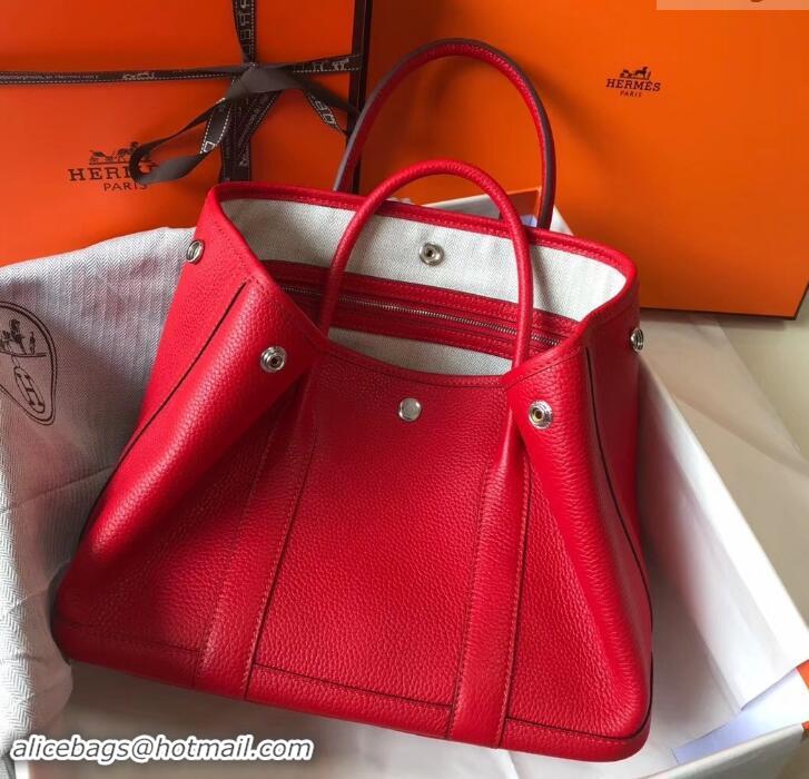 Charming Hermes Calfskin Garden Party 30cm Bag 425011 Red