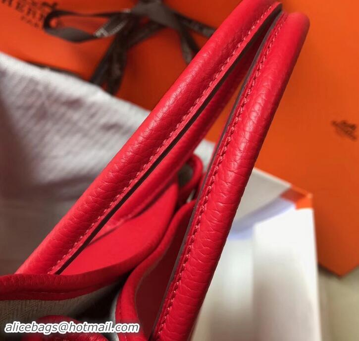 Charming Hermes Calfskin Garden Party 30cm Bag 425011 Red