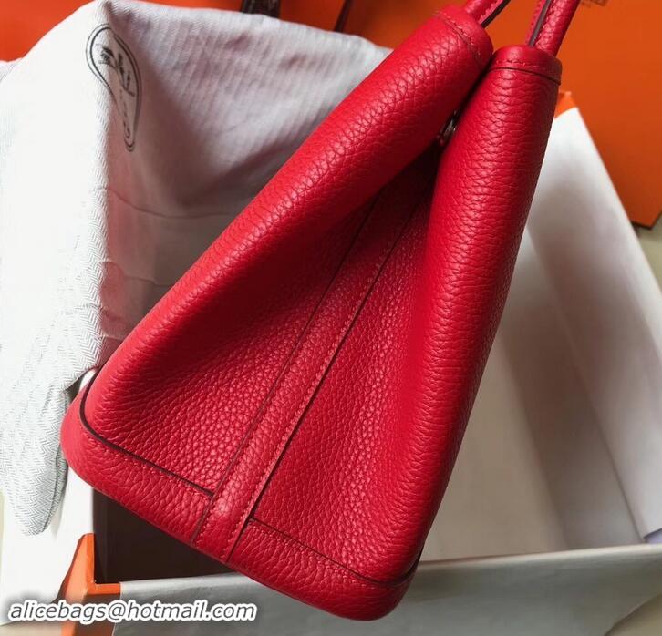 Charming Hermes Calfskin Garden Party 30cm Bag 425011 Red