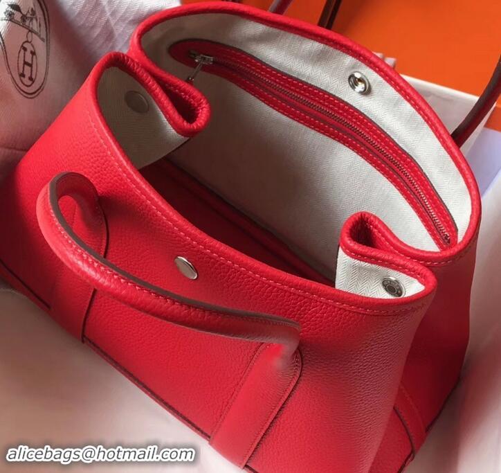 Charming Hermes Calfskin Garden Party 30cm Bag 425011 Red