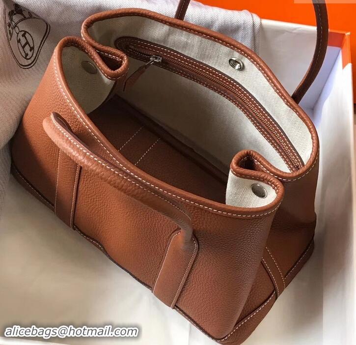 New Design Hermes Calfskin Garden Party 30cm Bag 425011 Brown