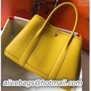 Imitation Hermes Calfskin Garden Party 30cm Bag 425011 Yellow