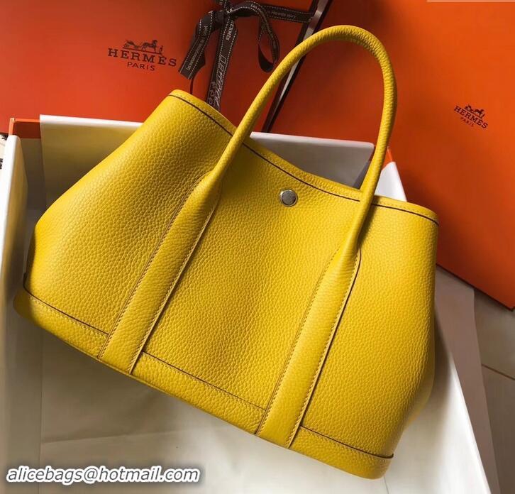 Imitation Hermes Calfskin Garden Party 30cm Bag 425011 Yellow