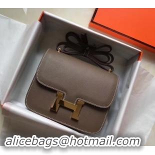 Shop Duplicate Hermes Constance MM Bag in Epsom Leather Etoupe with Gold Hardware H42611