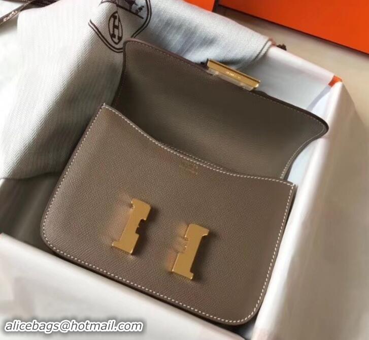 Shop Duplicate Hermes Constance MM Bag in Epsom Leather Etoupe with Gold Hardware H42611