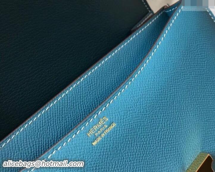 Top Design Hermes Constance MM Bag in Epsom Leather Denim Blue with Gold Hardware H42611