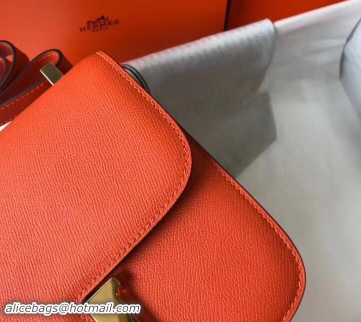 Charming Hermes Constance MM Bag in Epsom Leather Orange with Gold Hardware H42611