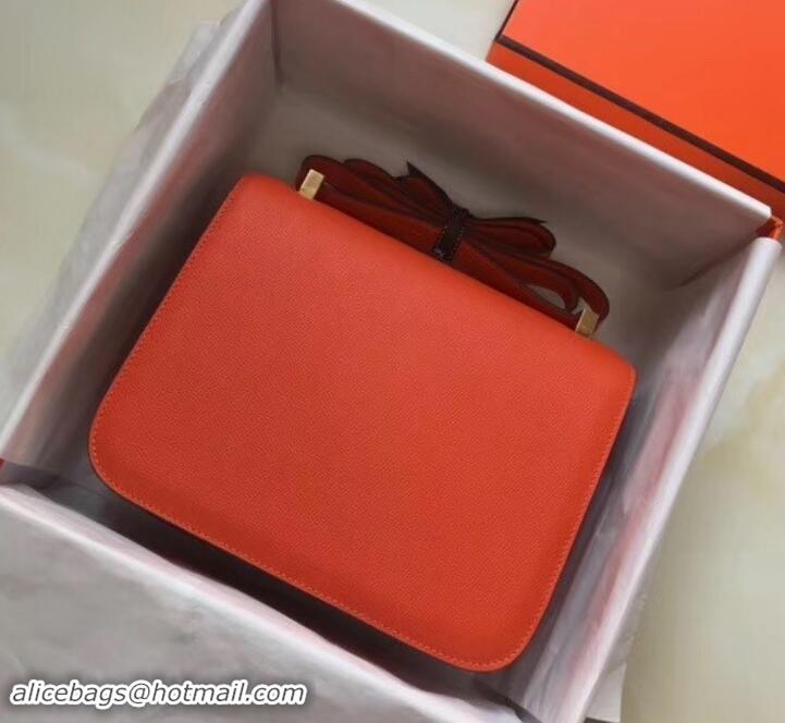 Charming Hermes Constance MM Bag in Epsom Leather Orange with Gold Hardware H42611