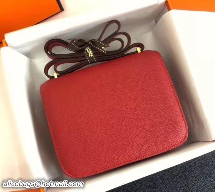 Charming Hermes Constance MM Bag in Epsom Leather Red with Gold Hardware H42611