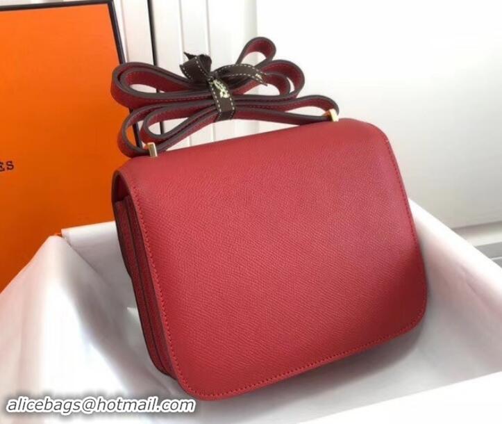 Charming Hermes Constance MM Bag in Epsom Leather Red with Gold Hardware H42611