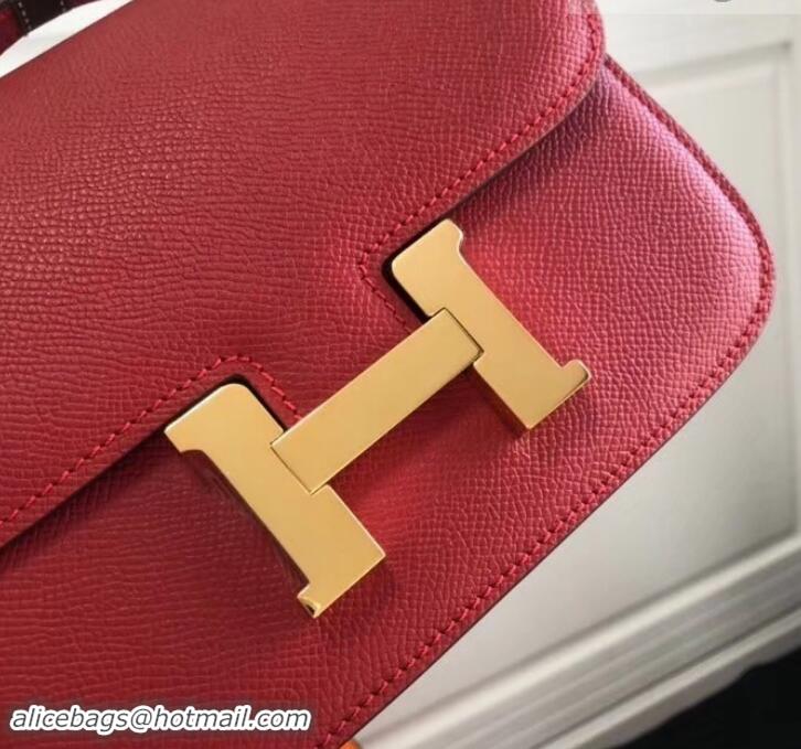 Charming Hermes Constance MM Bag in Epsom Leather Red with Gold Hardware H42611