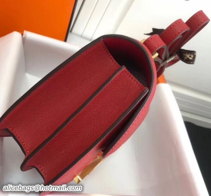 Charming Hermes Constance MM Bag in Epsom Leather Red with Gold Hardware H42611