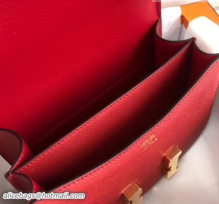 Charming Hermes Constance MM Bag in Epsom Leather Red with Gold Hardware H42611