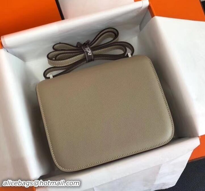 Good Quality Hermes Constance MM Bag in Epsom Leather Light Gray with Silver Hardware H42611