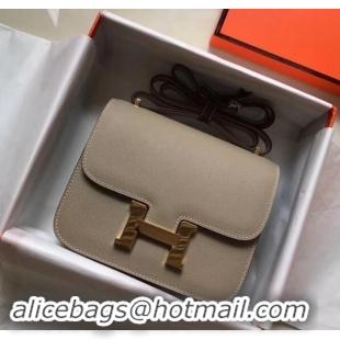 Super Quality Hermes Constance MM Bag in Epsom Leather Light Gray with Gold Hardware H42611