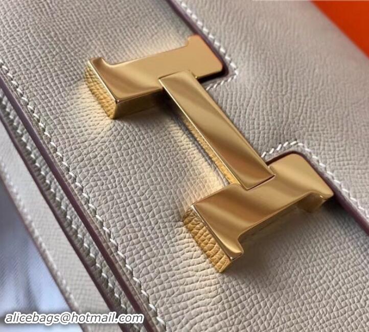 Super Quality Hermes Constance MM Bag in Epsom Leather Light Gray with Gold Hardware H42611