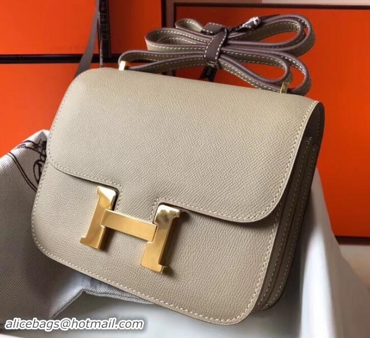 Super Quality Hermes Constance MM Bag in Epsom Leather Light Gray with Gold Hardware H42611