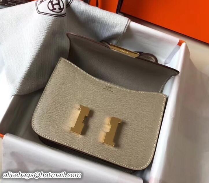 Super Quality Hermes Constance MM Bag in Epsom Leather Light Gray with Gold Hardware H42611