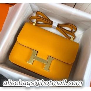 Top Quality Hermes Constance MM Bag in Epsom Leather Yellow with Gold Hardware H42611