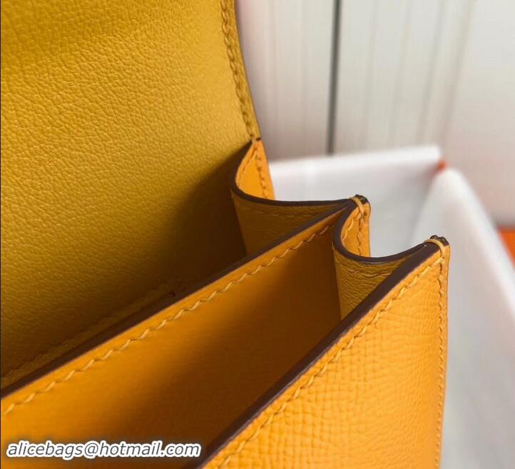 Top Quality Hermes Constance MM Bag in Epsom Leather Yellow with Gold Hardware H42611