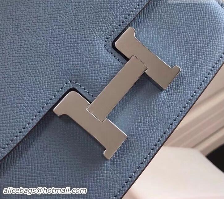 Best Imitation Hermes Constance MM Bag in Epsom Leather Midnight Blue with Silver Hardware H42611