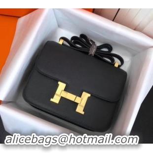 Discount Hermes Constance MM Bag in Epsom Leather Black with Gold Hardware H42611