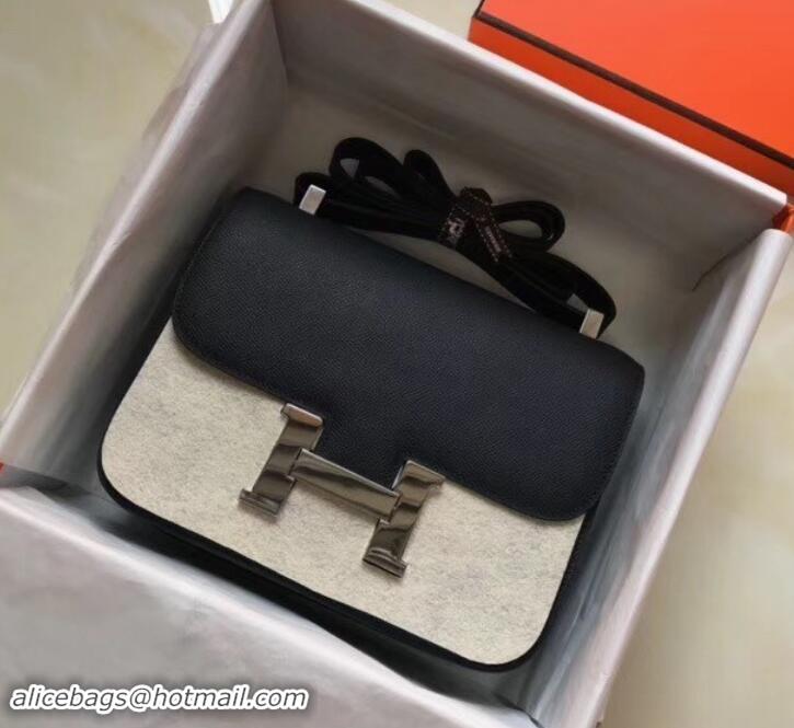 Best Quality Hermes Constance MM Bag in Epsom Leather Black with Silver Hardware H42611