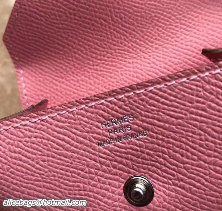 Luxury Discount Hermes Epsom Leather Le 24 Van Cattle Chevre Vintage Coin Purse H42616 Pink