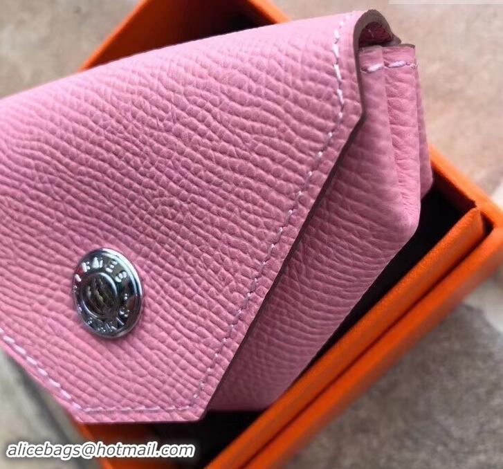 Luxury Discount Hermes Epsom Leather Le 24 Van Cattle Chevre Vintage Coin Purse H42616 Pink