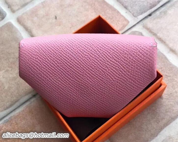 Luxury Discount Hermes Epsom Leather Le 24 Van Cattle Chevre Vintage Coin Purse H42616 Pink